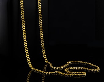 【14金】14K ゴールド キューバンリンクチェーンネックレス 56cm 14金】14K ゴールド キューバンリンクチェーンネックレス 56cm Amazon