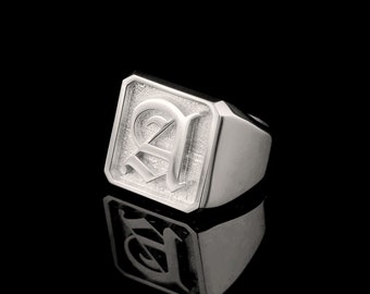 Solid Gold Ring, Solid Gold Initial Ring, 14K Solid Gold Solid Gold Ring, Solid Gold Initial Ring, 14K Solid Gold