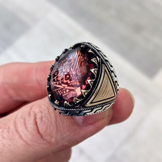Mens silver ring etsy deals