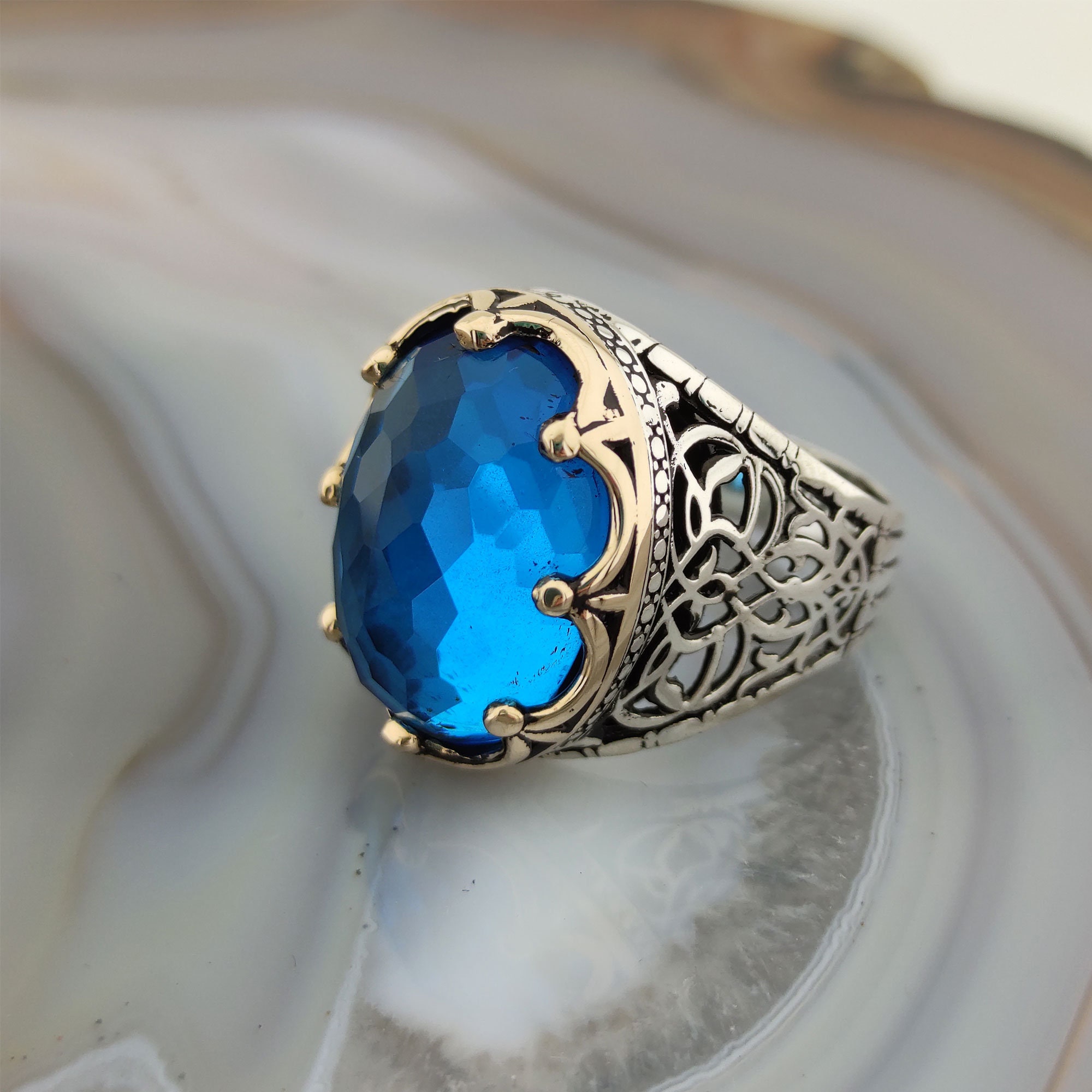 Medusa Lapis Adjustable Sterling Silver Ring | Fair Anita | Ethical Jewelry  |