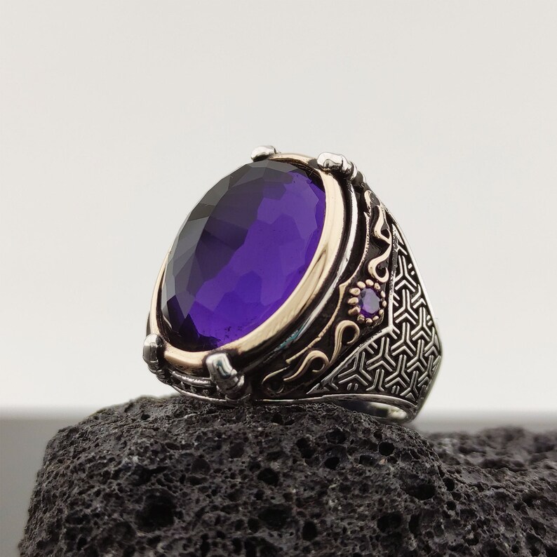 Amethyst ring,Amethyst ring men,Amethyst ring women,Amethyst stone silver ring,silver amethyst stone male ring,amethyst ring silver