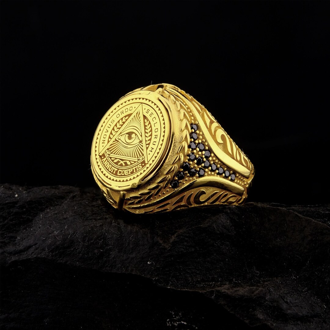 Prince Of Persia Ps4 Anello Uomo Acciaio Inox Oro Massonico | Occhio Della Provvidenza Hip Hop Illuminati Anello In Acciaio Taglie 7-15