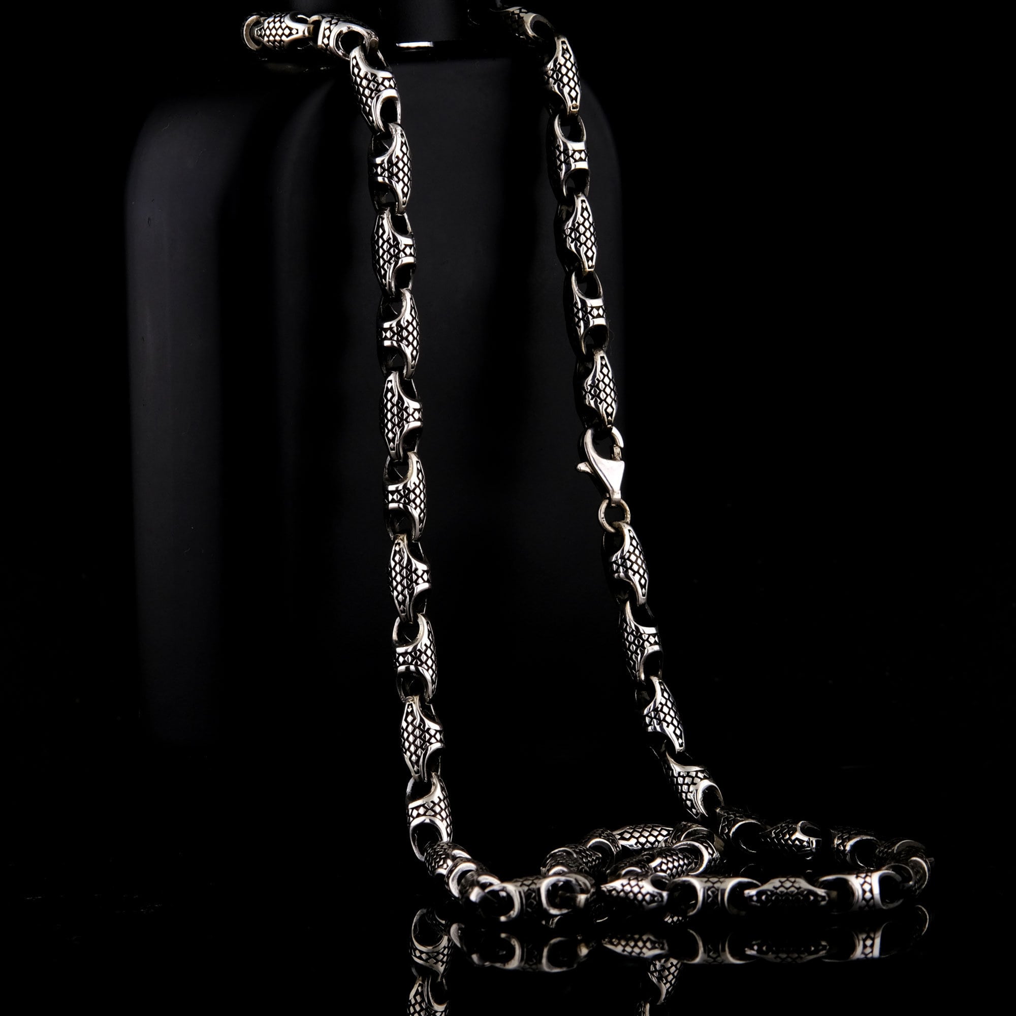 Handmade Sterling Silver Chain Necklace: Square Pattern, 5.4mm
