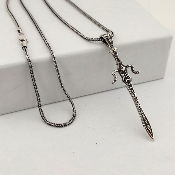 Sterling Silver Sword Necklace Silver Medieval Sword Necklace Charm Elven Warrior Pendant Sword Jewelry Warriors Shield Mens Pendant Etsy Canada
