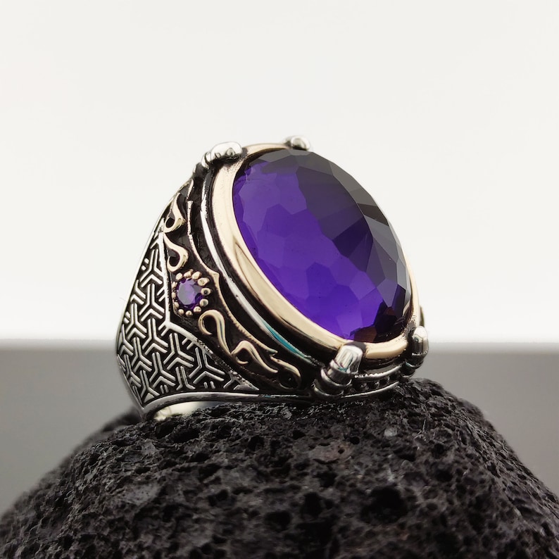 Amethyst ring,Amethyst ring men,Amethyst ring women,Amethyst stone silver ring,silver amethyst stone male ring,amethyst ring silver