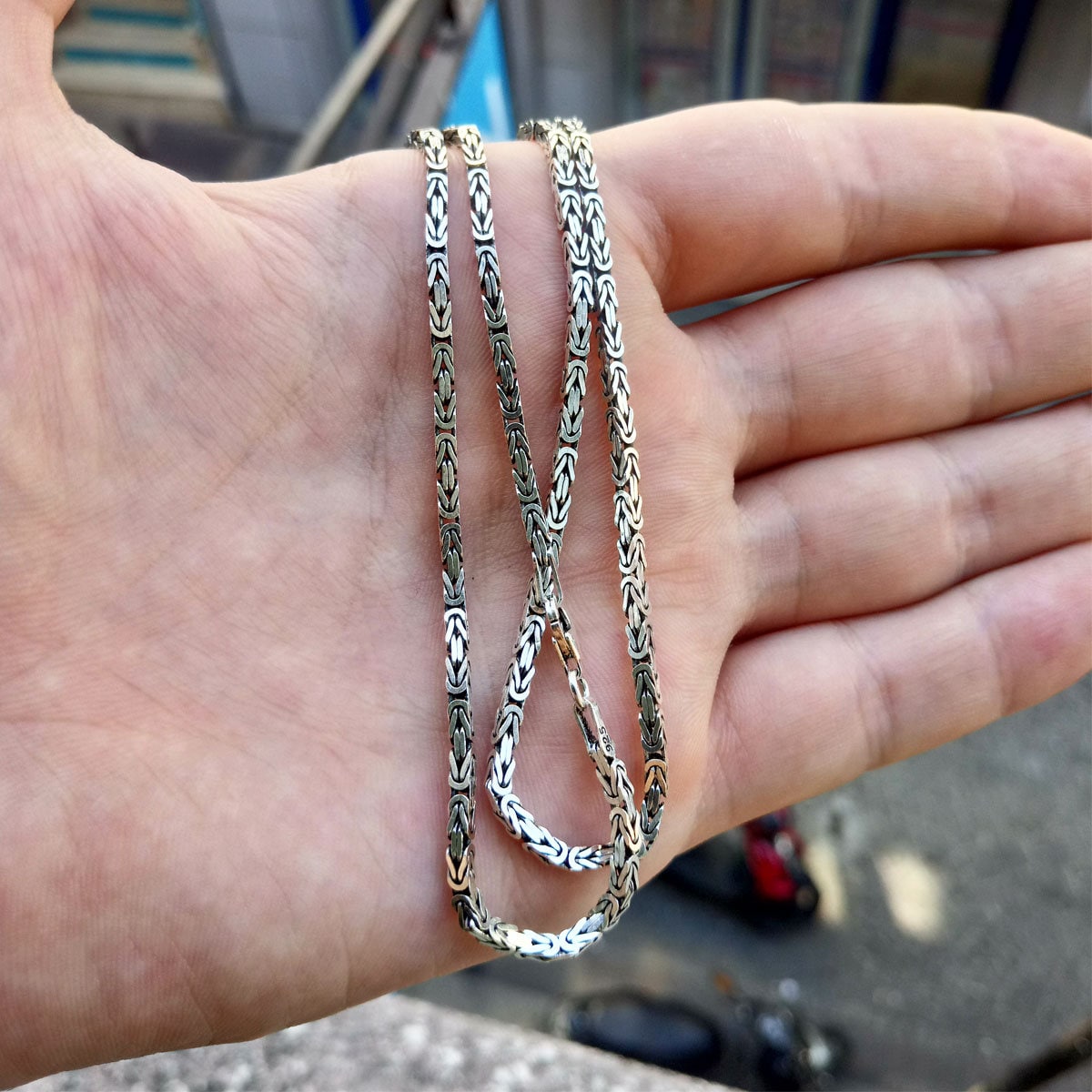 925 Sterling Silver Islamic Ayat Al Kursi Men Necklace and 55 Cm