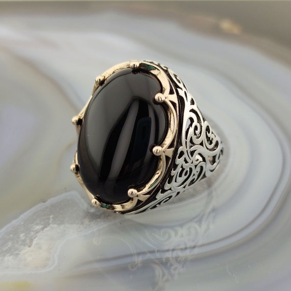 Handcrafted Silver Ring with 14K Gold Details | Unique Organic Design -  Nine Amulets