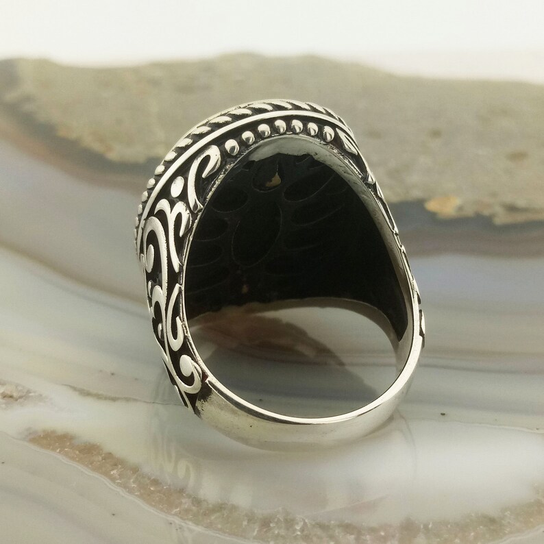 Tiger Eye Ring Tiger Eye Silver Men Ring Brown Gemstone Etsy