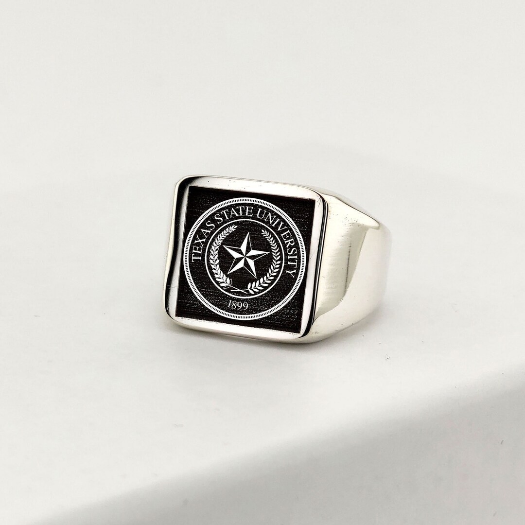Silver College Ring, Personalized Jewelry ,class Ring, University Ring ...