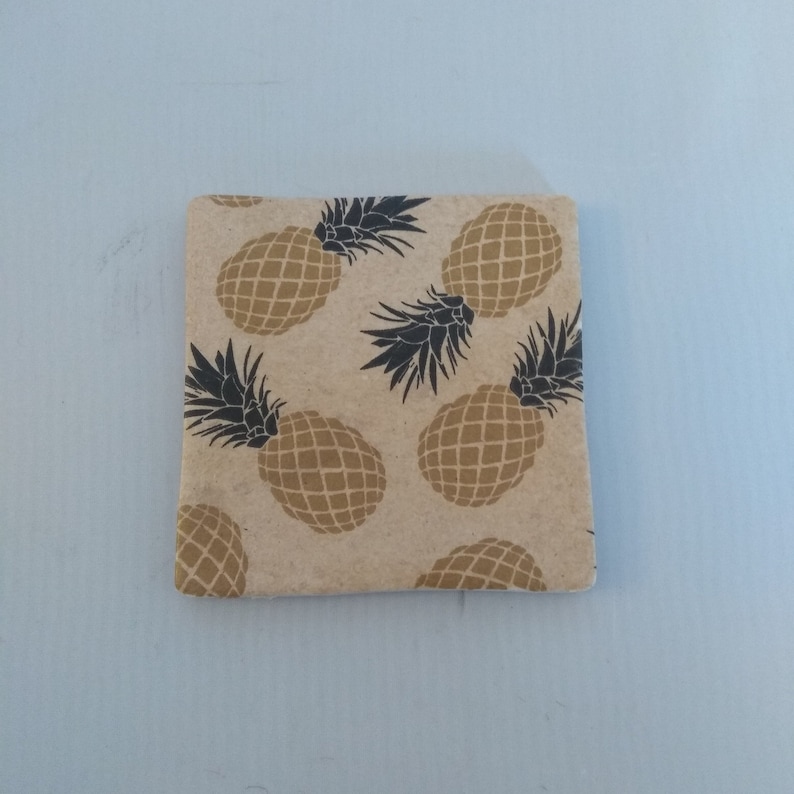 set of four hand decoupaged ceramic coasters