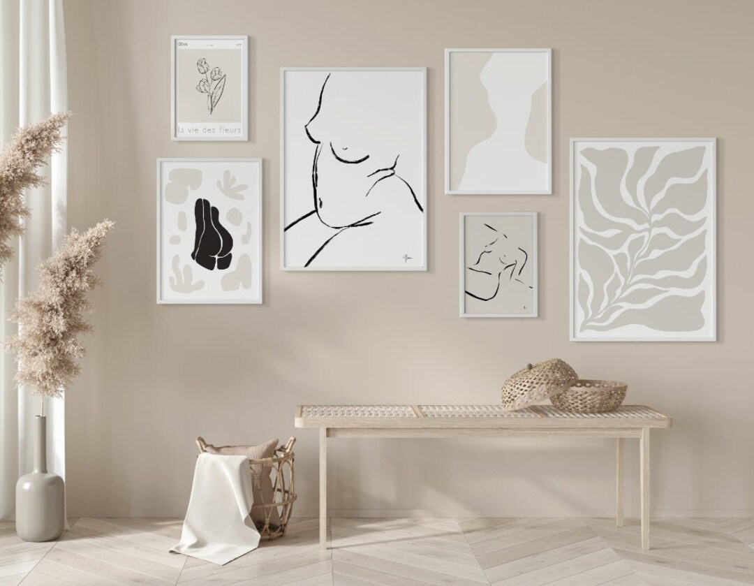 Gallery Wall Neutral Set of 6 Art Prints Bundle Minimalist Etsy UK