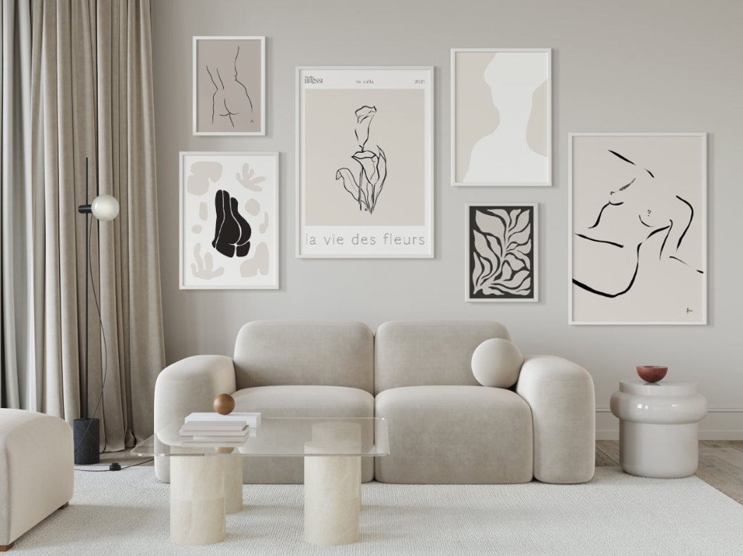 Gallery Wall Neutral Set of 6 Art Prints Bundle Minimalist Etsy España