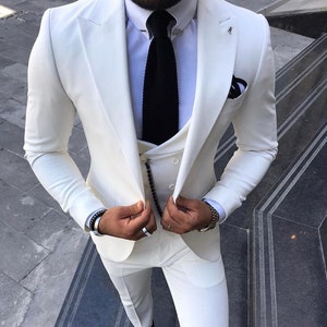 Traje de gala blanco hombre top