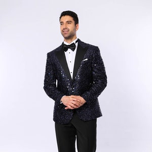 Blue sequin blazer shop