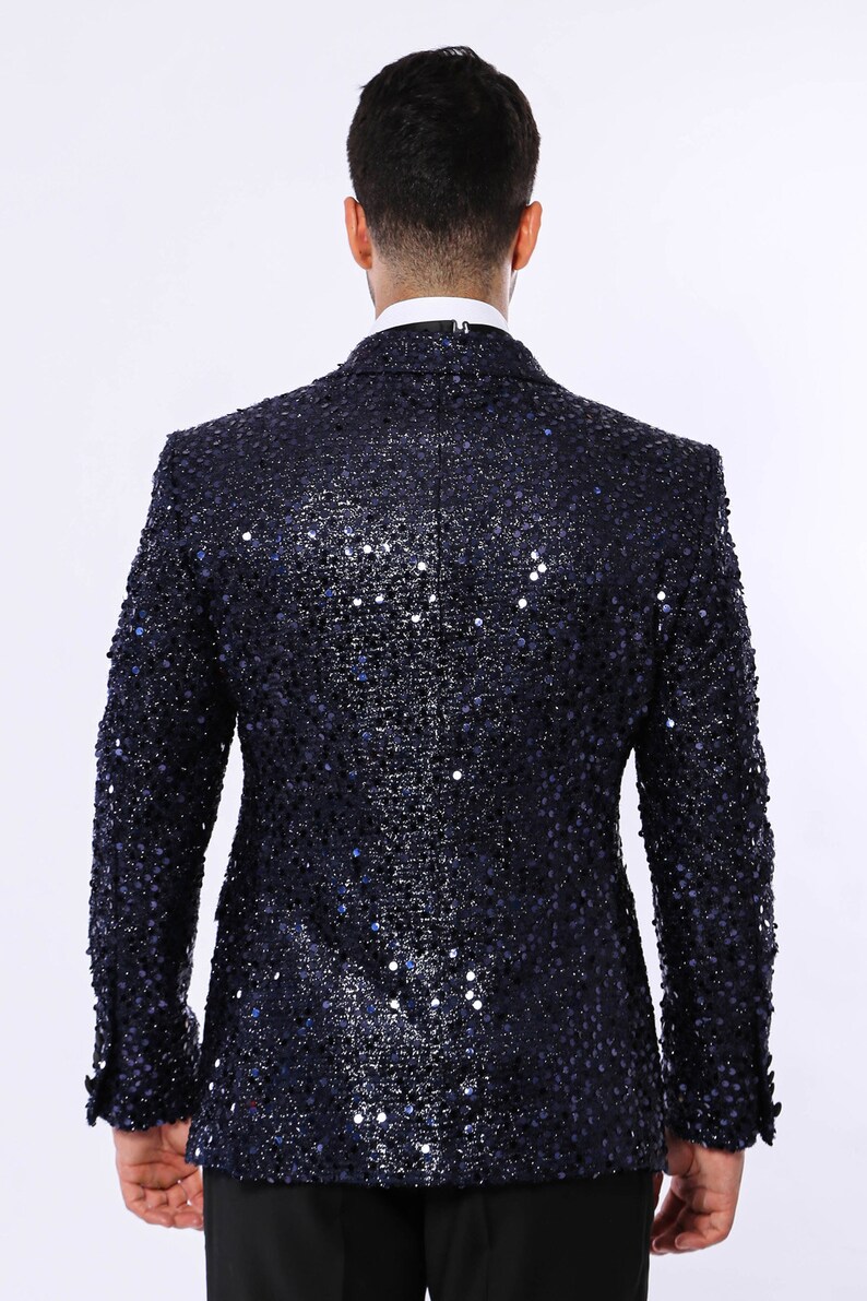 SEQUIN MEN SUIT Black Sequin Tuxedolook Effortlessly Chic in Etsy
