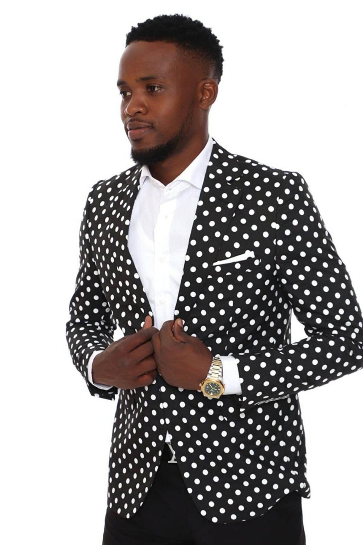 POLKA DOT BLAZER, One Button Blazer, Clean and Crisp Notch Collar ...