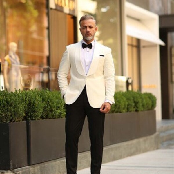 Mens Shawl Collar Tuxedo Jacket Etsy UK