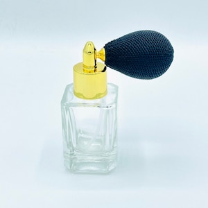 Black Gold Straight Rectangle Shape Perfume Bottle Spray Atomizer Glass Bottles Lady Gift 50ml