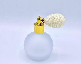 Golden Frost Pearl Vintage Crystal Atomizer with Classic Bulb