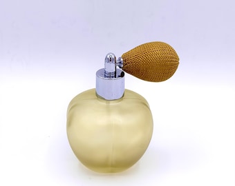 Or Pale Crystal Perfume Atomizer: Vintage Style Air Bulb