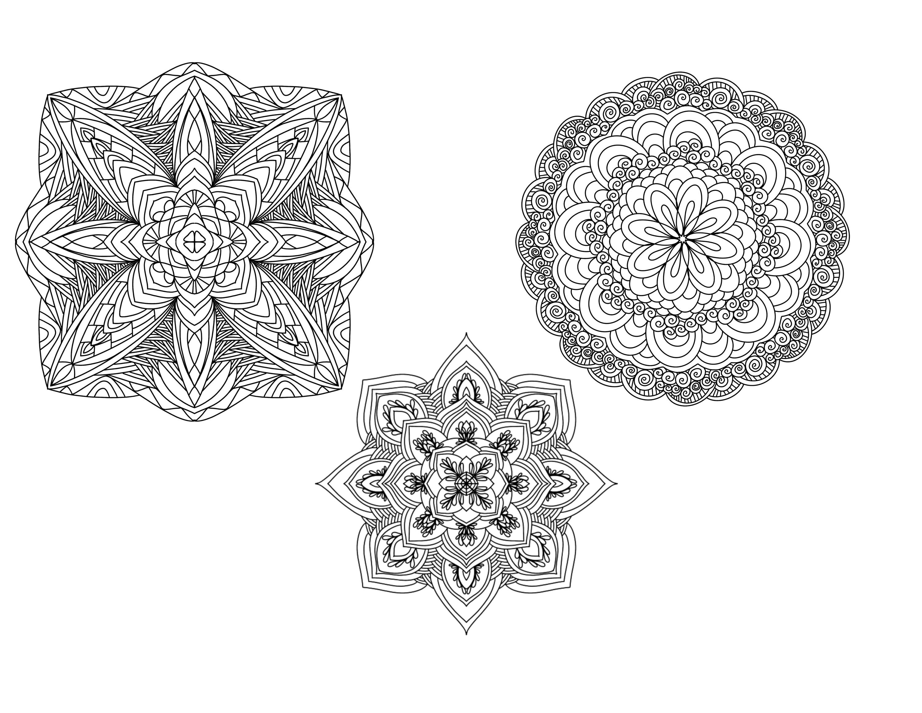 Mandala Coloring Pages Zentangle Original Art jpeg and pdf | Etsy