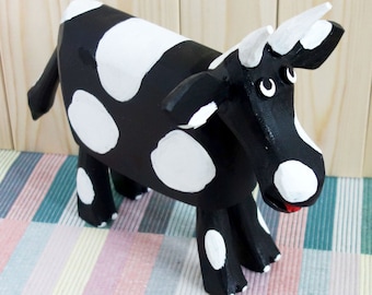 Cow figurine / Cow Wooden Sculpture