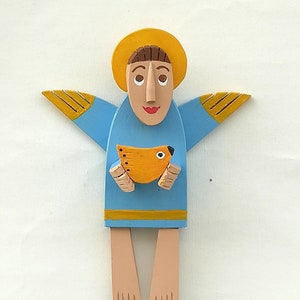 Angel Wall Sculpture /  Hanging Angel / Angel Wooden Sculpture