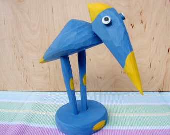 Bird Wooden Sculpture / Bird Figurine / Hand carved bird