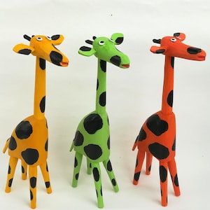 Wooden Giraffe Scuplture / Wood Giraaffe home decor / Hand carved wooden Giraffe