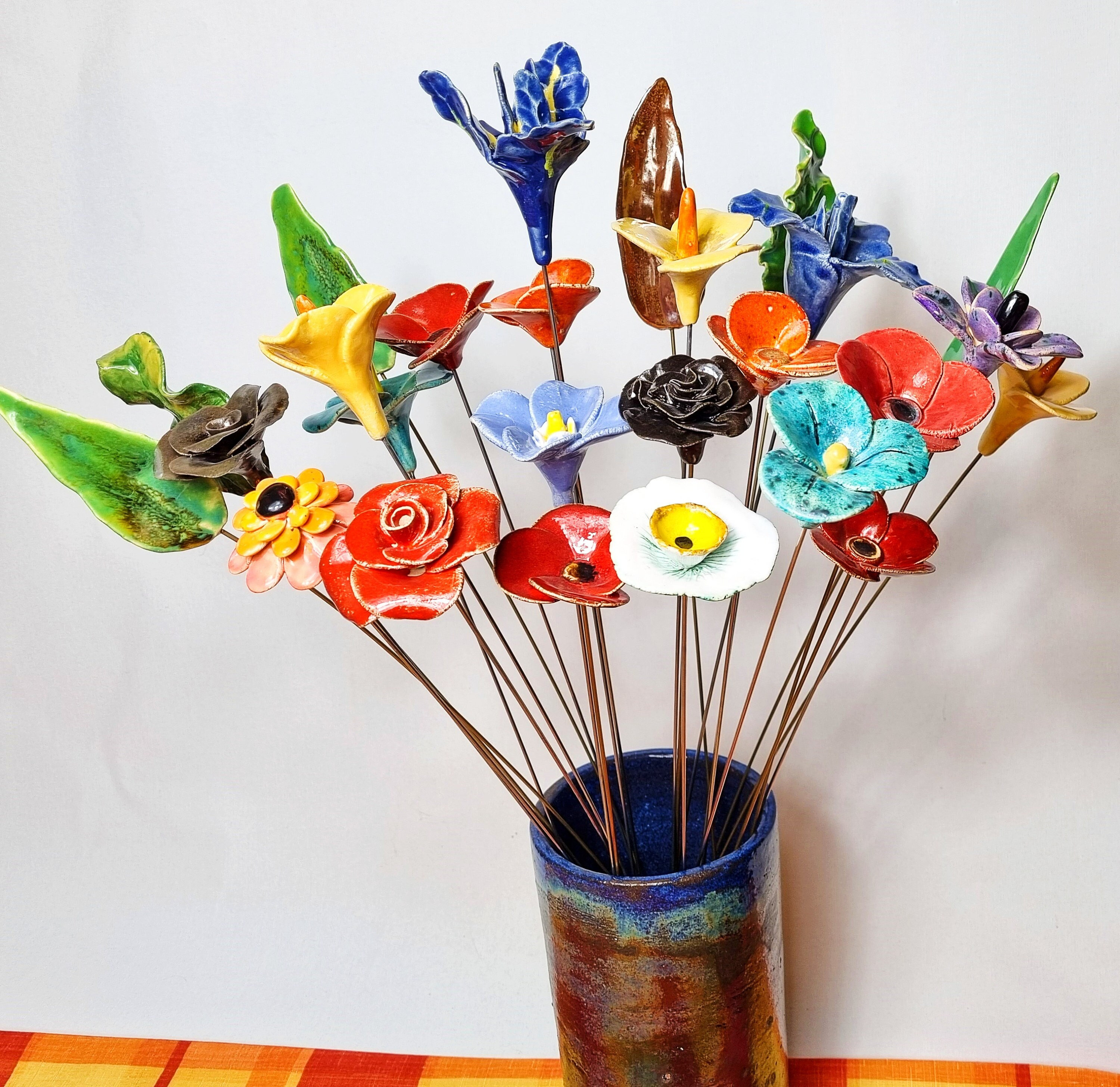 Handmade Ceramic Rose - Glossy Glazed Clay Flowers - Etsy