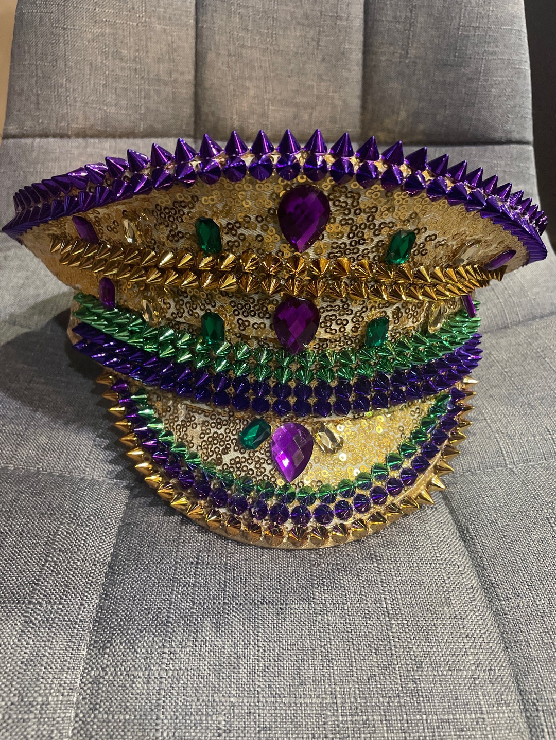 mardi gras sequin captain hat