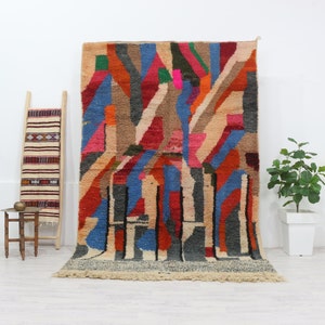 Handmade Wool Rug, Abstract Rug, Berber Carpet, Shelada Rug, Moroccan Berber Rug, Home Decor Rug, Soft Wool Rug,Genuine Wool Rug