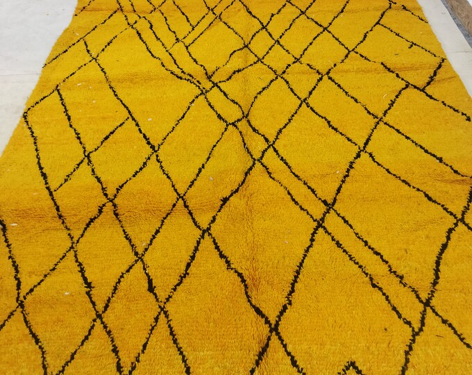 yellow carpet, tapijt, carpet, amazigh carpet, Moroccan handicraft carpet, Wall Tapistry vintage size 290*200
