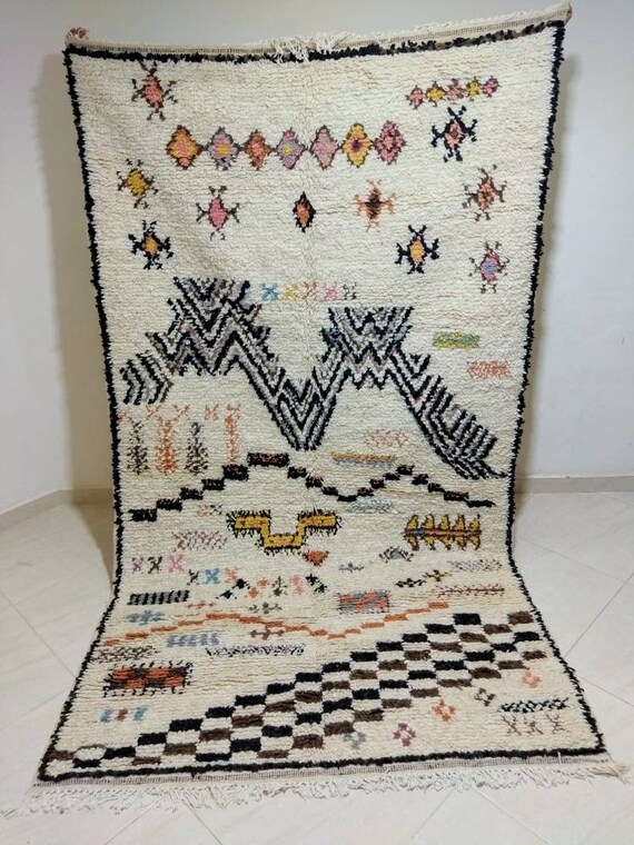 Handmade azilal carpet, azilal carpet, morrocco rug, Wool carpet, Amazigh carpet, for home and decoration, in natur colors