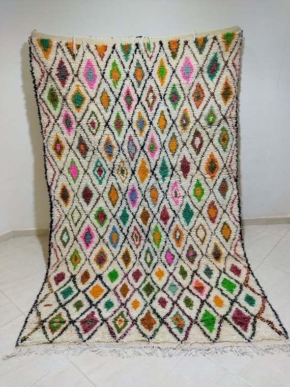 Moroccan Berber carpet, carpet woven from natural wool, colored in bright and natural colors, Azilal carpet