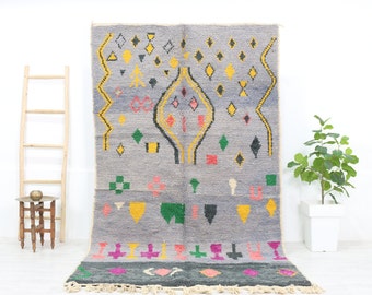 Boujaad Moroccan Rug, Abstract Berber Rug, Vintage Boujad, handmade Wool Rug, Boujad Rug. Floor Rug Home Decor,Area Rug- Berber Rug