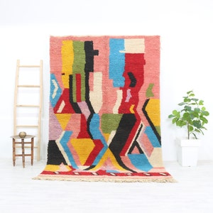 Amazing Multicolored Rug, Handmade Rug Moroccan, Shelada Rug, Moroccan Berber Rug, Home Decor Rug, Soft Wool Rug,Genuine Wool Rug