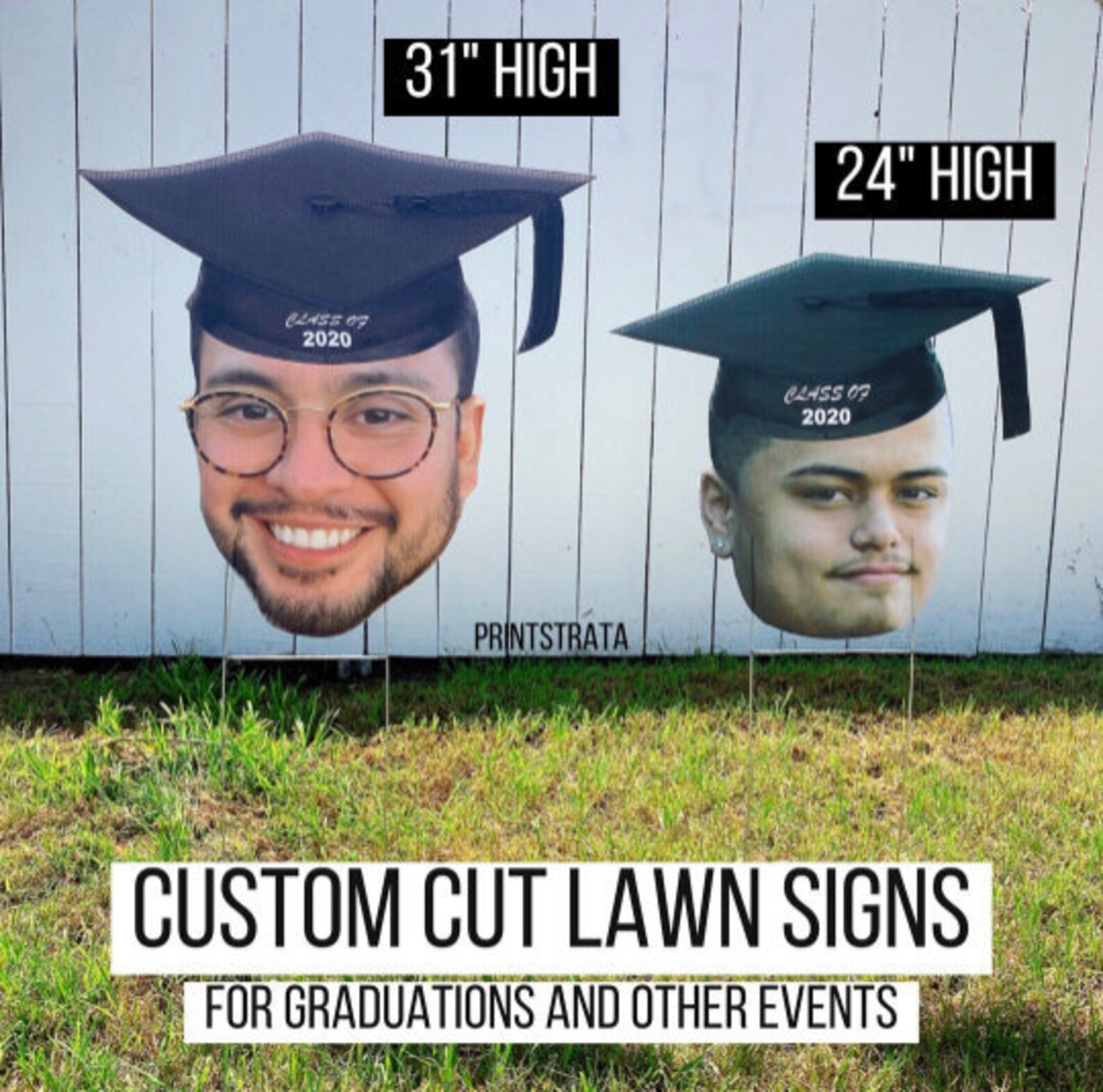 Face Cutout Graduation Sign Lawn Sign Yard Sign Class of Etsy