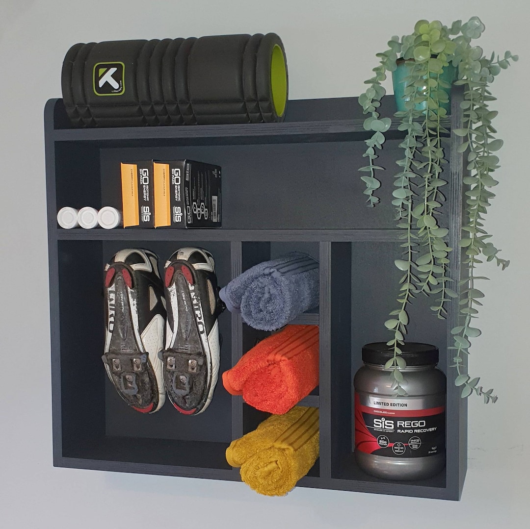 Handmade Home Gym Storage Unit, Fitness Shelving, Home Gym Shelving