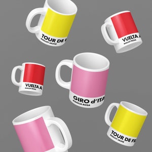 Grand tour cycling coffee mug set / Cycling mugs / Coffee mugs / Gifts for cyclists / Birthday gifts for cyclists / Christmas gifts