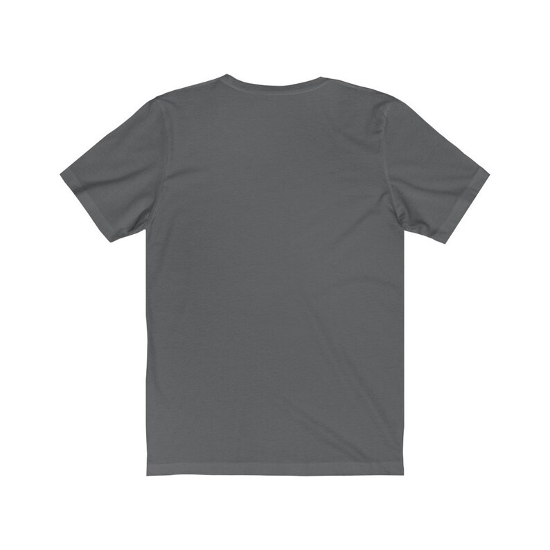 May include: A charcoal gray short-sleeved t-shirt. The shirt is made of a soft, comfortable material.