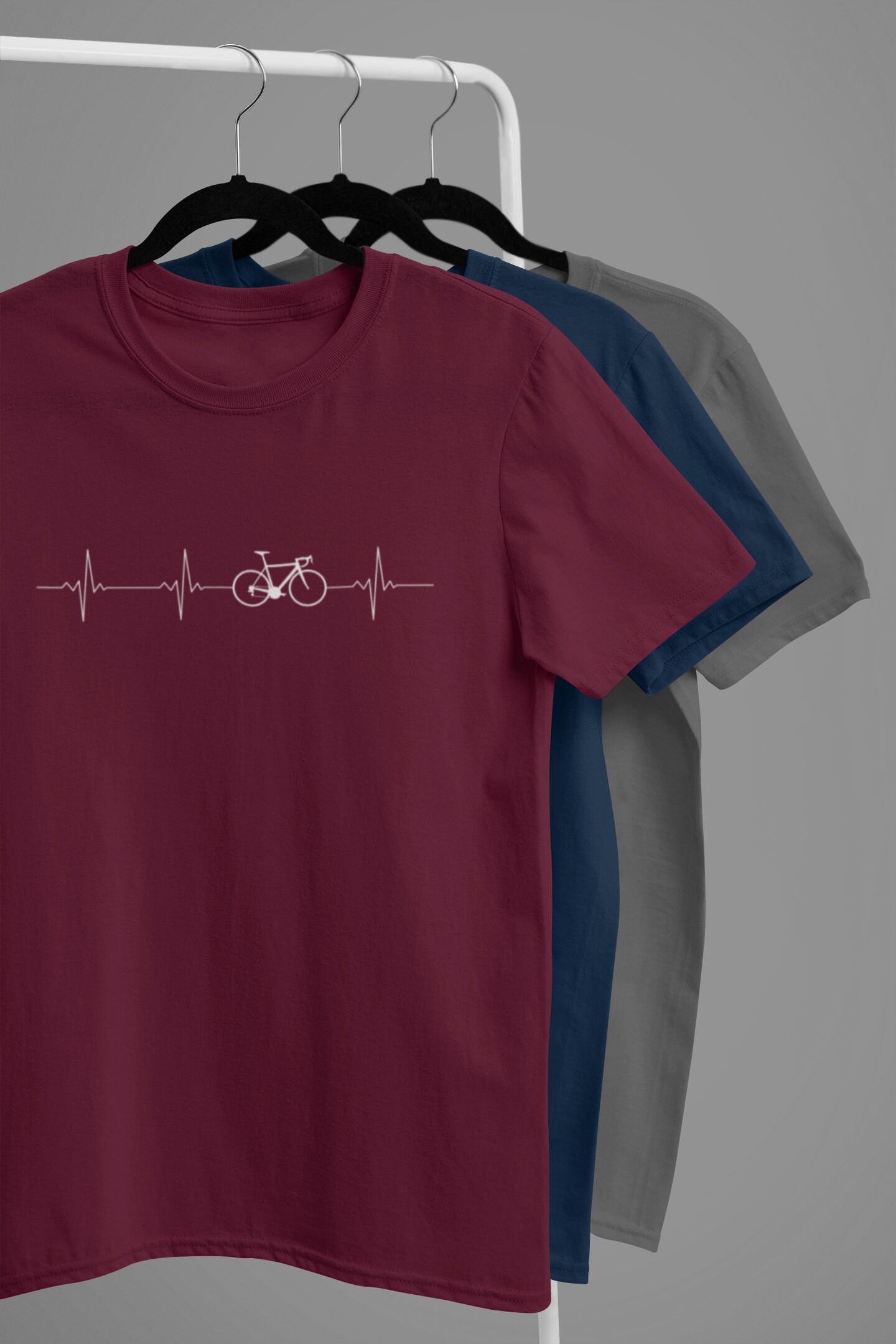 Road bicycle heartbeat t shirt / Cycling t shirts / Cycling / | Etsy