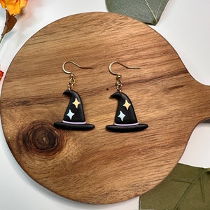 Cute Witch Hat Earrings | Fall Clay Earrings | Halloween Clay Earrings | Handmade Earrings | Gifts for friends | Handmade Jewelry