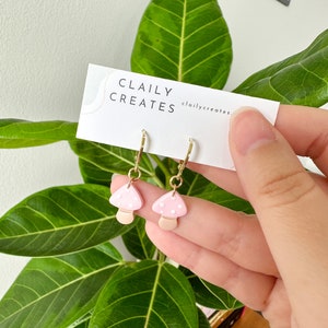 Dainty Mushroom Earrings | Summer Clay Earrings | Gifts for Friends | Polymer Clay Earrings | Handmade Earrings | Clay Cottagecore Earrings