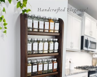 Vintage Large 1965 Three Mountaineers Inc. Herb Spice Wood Rack Wall Cabinet With Latch Etsy
