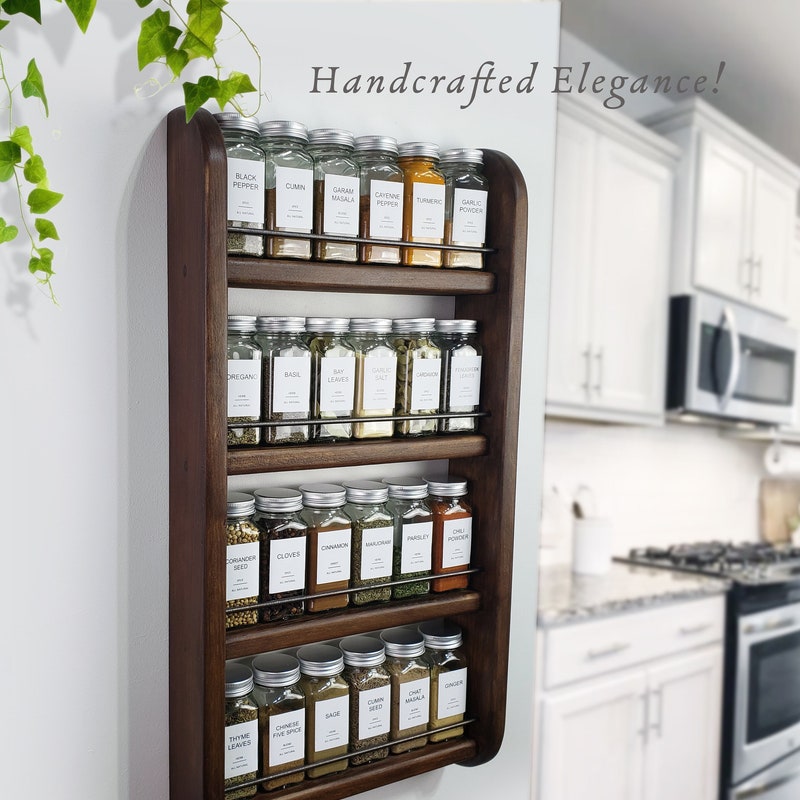 Designer Spice Rack Wooden Spice Wall Rack - Etsy