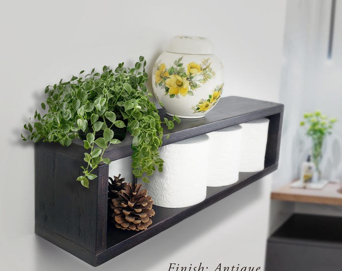 Floating Box Shelf, Wood Rectangle Wall Mount Shelves, Hallway and Entryway Hanging Cube, Nightstand Wood Shelf, Shadow Box Shelf