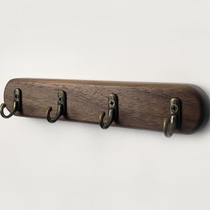 Walnut Key Rack Walnut Key Holder, Key Hooks, Wall Key Holder, Key Organizer, Wall ...