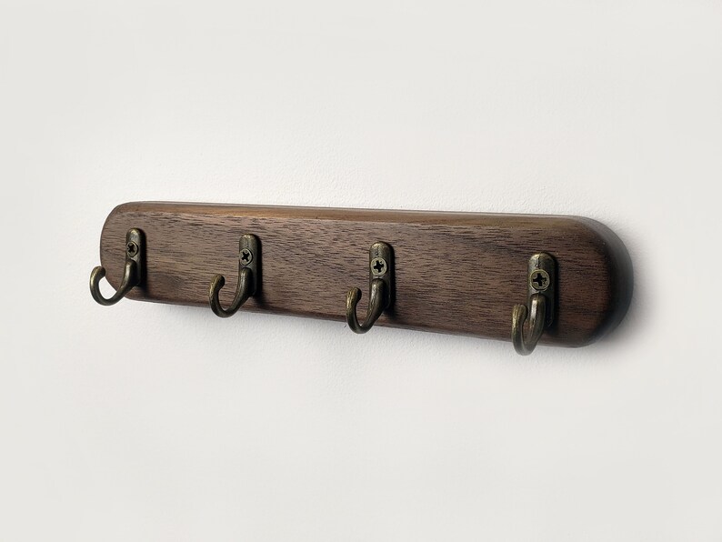 Walnut Key Rack Walnut Key Holder, Key Hooks, Wall Key Holder, Key Organizer, Wall ...