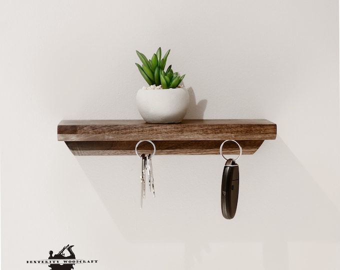 Magnetic Key Holder Shelf, Key Holder for Wall, Wall Mounted, Key Hanger, Entryway, Key Organizer, Floating Key Holder Shelf